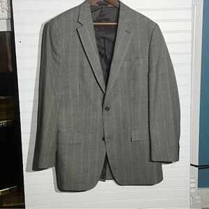 American Living Men's Checkered Gray Green Blazer Size 42L